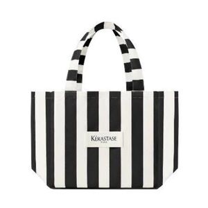 Kerastase black and white striped tote bag